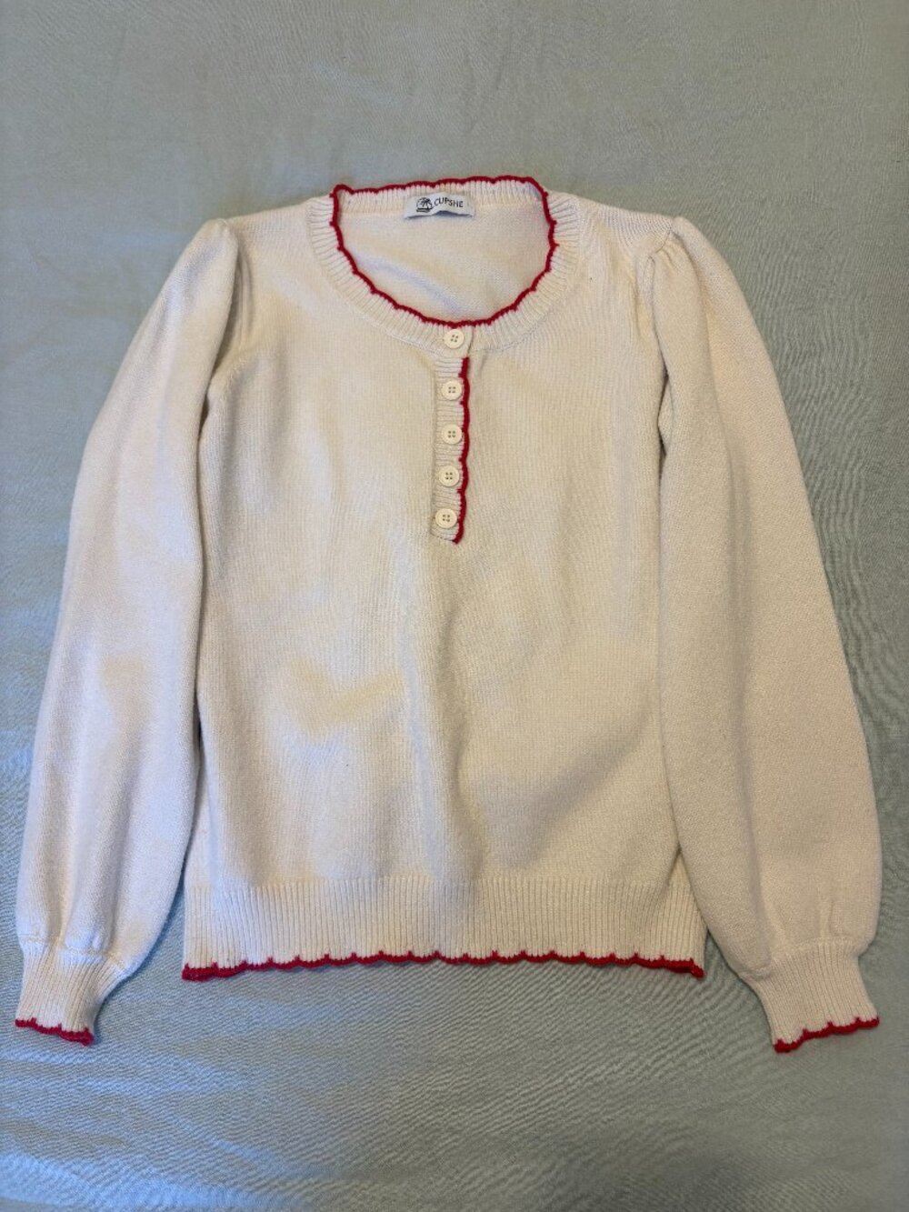 Scallop neck sweater